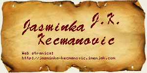 Jasminka Kecmanović vizit kartica